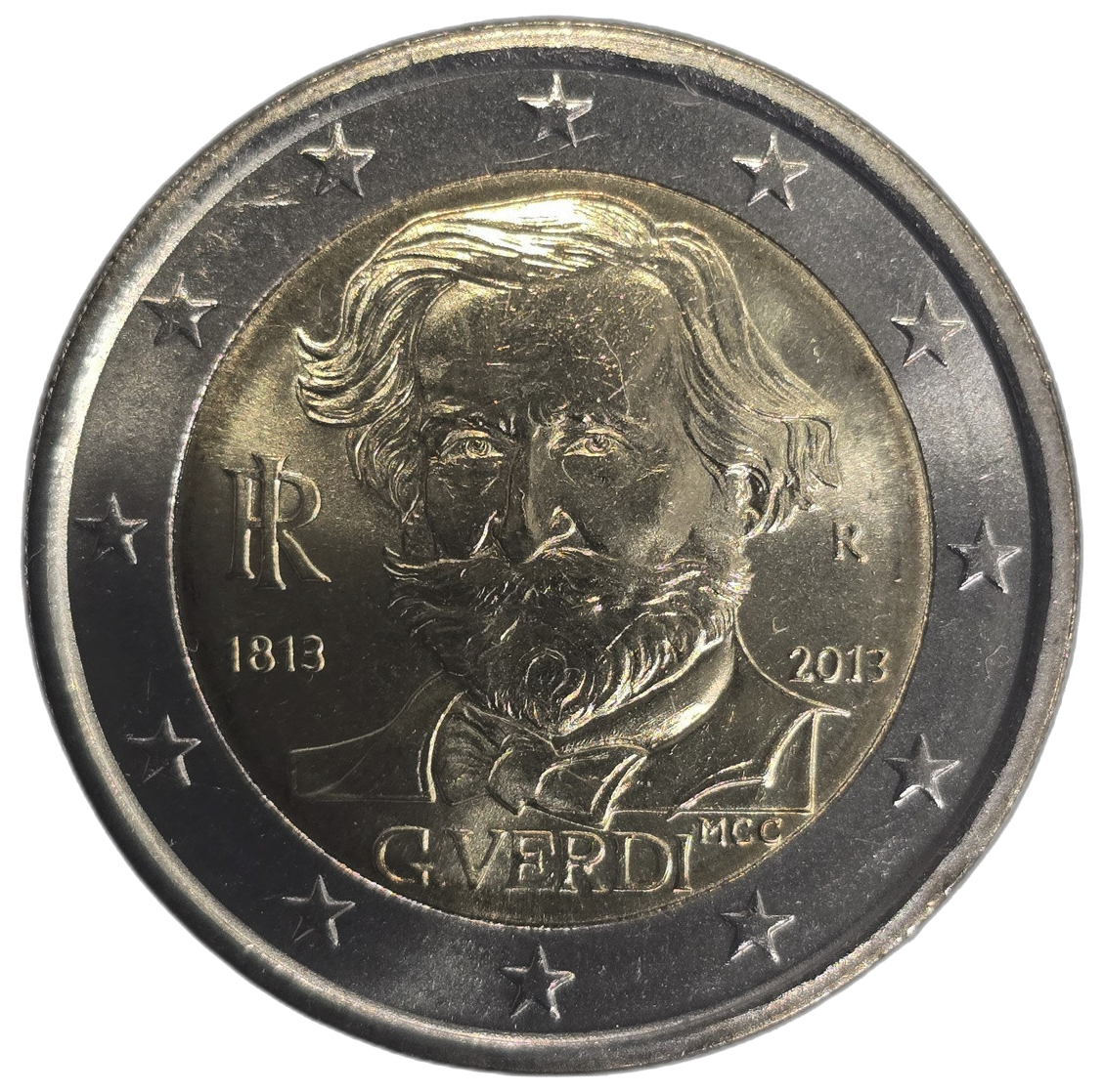 2 euros conmemorativa 200 Aniversario del Nacimiento de Giuseppe Verdi
